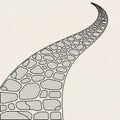 Cobblestone pathway illustration, featuring irregular, interlocking Royalty Free Stock Photo