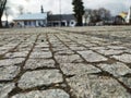 cobblestone pavement in center place Royalty Free Stock Photo