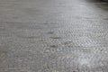 Cobblestone pavement in the city, closeup of photo Royalty Free Stock Photo