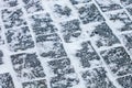 Cobblestone pavement covered with snow and ice Royalty Free Stock Photo