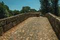 Cobblestone pavement over an old Roman bridge in Portagem Royalty Free Stock Photo