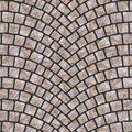 Arched cobblestone pavement texture 046