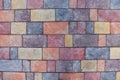 Cobblestone Pavers abstract mosaic background. Colored cobble stone texture.