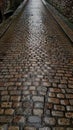 Cobblestone Road. Avery old British Road system on the Barbican Plymouth Devon uk Royalty Free Stock Photo