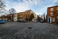 Cobblestone Roads in downtown historic Harbor East/ Fells Point, Baltimore Maryland