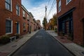 Cobblestone Roads in downtown historic Harbor East/ Fells Point, Baltimore Maryland