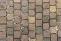 Cobblestone stone pattern brown old and weathered