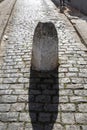 cobblestone, stone pavement texture in the historic Sao Joao del Rei, colonial city on Minas Gerais, Brazil