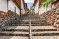 Cobblestone Street of Chinchero, a small town of Urubamba Province in Peru Royalty Free Stock Photo