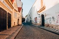 Cobblestone street,  Mala Strana, Prague, Czech Republic Royalty Free Stock Photo