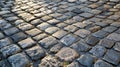 Cobblestone Street Overgrown With Grass Royalty Free Stock Photo