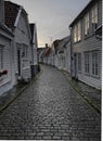 Cobblestone street in Stavanger Royalty Free Stock Photo