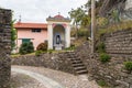 Cobblestone streets in the historic center of Maccagno Inferiore, is village situated on lake Maggiore in province of Varese,Italy Royalty Free Stock Photo