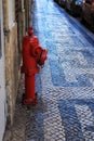 Cobblestone streets in Lisbon, Portugal Royalty Free Stock Photo