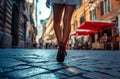 Cobblestone walk in Rome Royalty Free Stock Photo