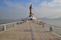 Cobblestone walkway towards Guan Yin Statue Monument of Macau