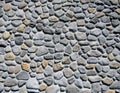 River rock cobblestone wall background Royalty Free Stock Photo