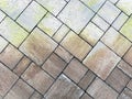 cobblestone weathered sidewalk stone brick pattern diagonal driveway design