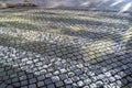 Cobblestone zebra crossing pedestrian walkway in Porto Portugal Royalty Free Stock Photo