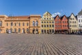 Cobblestones at the colorful market square of Schwerin