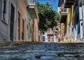 Cobblestones and lots of colors Royalty Free Stock Photo