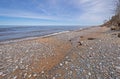 Cobblestones on a Sandy Beach in the Early Spring