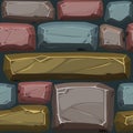 Cobblestones seamless pattern, multicolored texture paving stone for ui game.