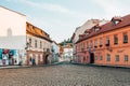 Cobblestone street,  Mala Strana, Prague, Czech Republic Royalty Free Stock Photo