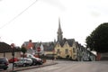 Cobh town in County Cork, Ireland - row of colorful houses - St. Colman cathedralâs spire - Ireland tourism Royalty Free Stock Photo