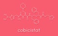 Cobicistat cytochrome P450 inhibiting drug molecule. Increases exposure of various HIV drugs by inhibiting their breakdown by. Royalty Free Stock Photo