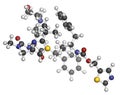 Cobicistat cytochrome P450 inhibiting drug molecule. Increases exposure of various HIV drugs by inhibiting their breakdown by Royalty Free Stock Photo