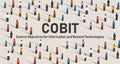COBIT, Control Objectives for Information and Related Technologies. Concept with keywords, letters and icons vector
