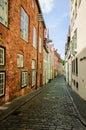 Cobled street of Lubeck Royalty Free Stock Photo
