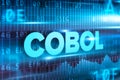 Cobol abstract concept blue text blue background Royalty Free Stock Photo