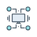 Color illustration icon for Cobol, application and technology