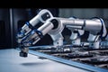 cobot performing delicate task, such as soldering or together parts