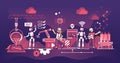 Cobots as robots collaboration with humans in manufacturing outline concept