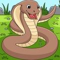 Cobra Animal Colored Cartoon Illustration