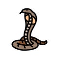 cobra animal snake color icon vector illustration