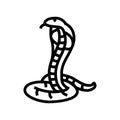 cobra animal snake line icon vector illustration