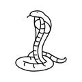 cobra animal snake line icon vector illustration