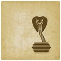Cobra in basket old background Royalty Free Stock Photo
