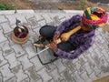 Cobra charmer near Amber fort in Jaipur, India Royalty Free Stock Photo