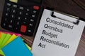 COBRA - Consolidated Omnibus Budget Reconciliation Act write on paperwork isolated on office desk Royalty Free Stock Photo