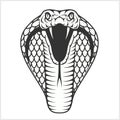 Cobra head - black and white illustration