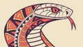 Cobra Head with Earthy Red and Orange Tribal Patterns, vector design Generative AI Royalty Free Stock Photo
