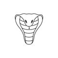 Cobra head in line art style Royalty Free Stock Photo