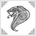 cobra head zentangle arts. isolated on white background Royalty Free Stock Photo