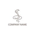 Cobra logo one line simple vector design illustration template Royalty Free Stock Photo