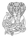 Cobra snake coloring book for adults